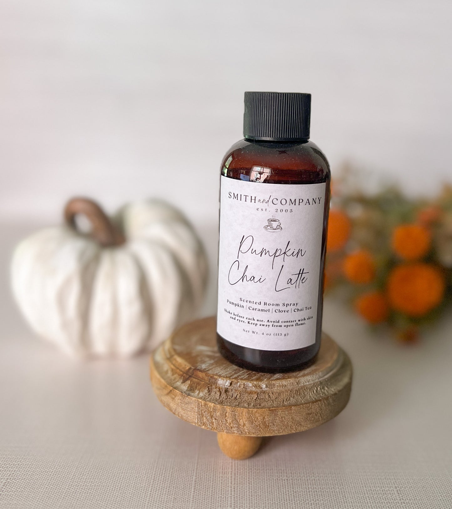 Pumpkin Chai Latte 4 oz Scented Room Spray bottle