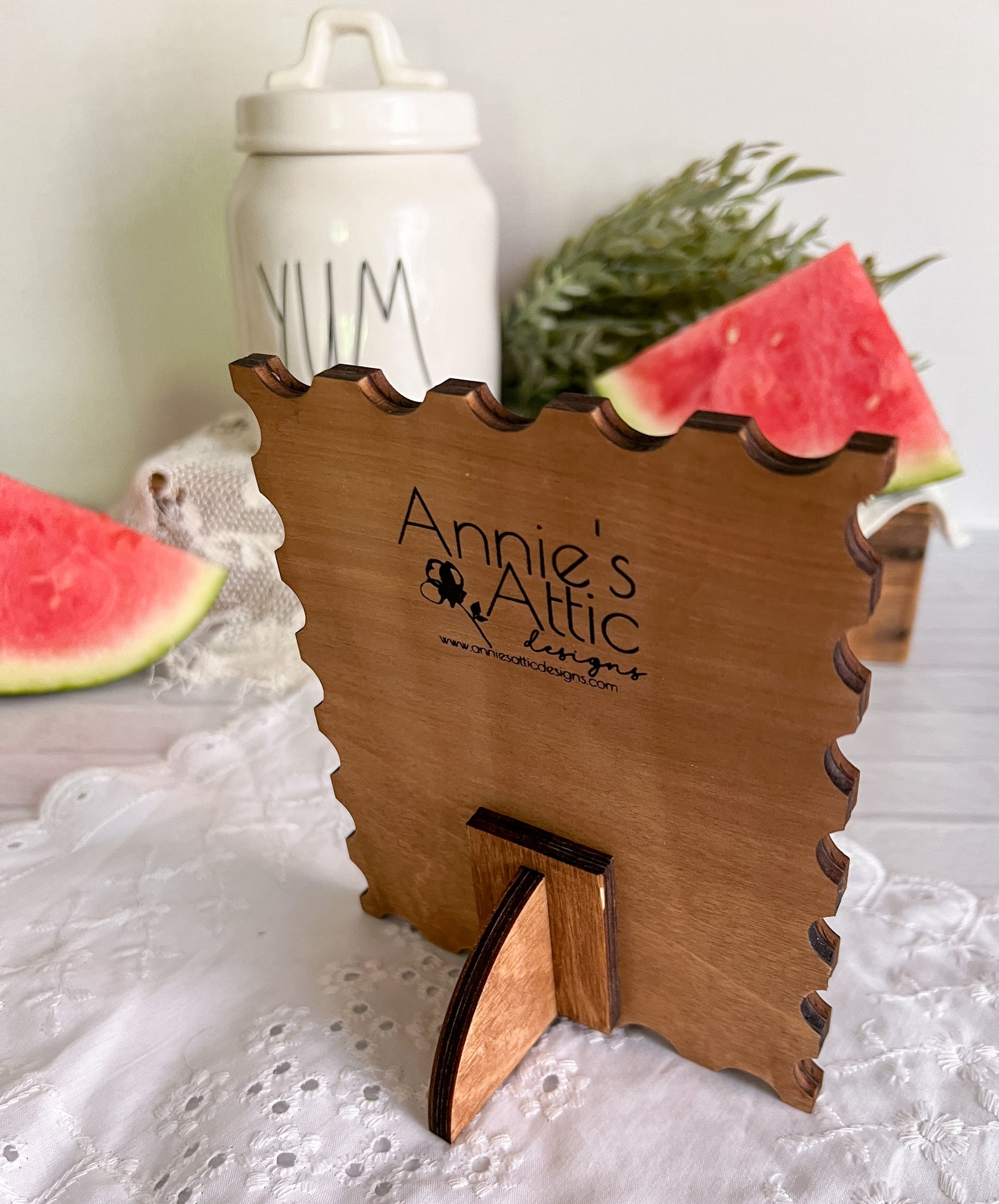 Sweet Summertime Watermelon Postage Stamp 3D Wood Sign