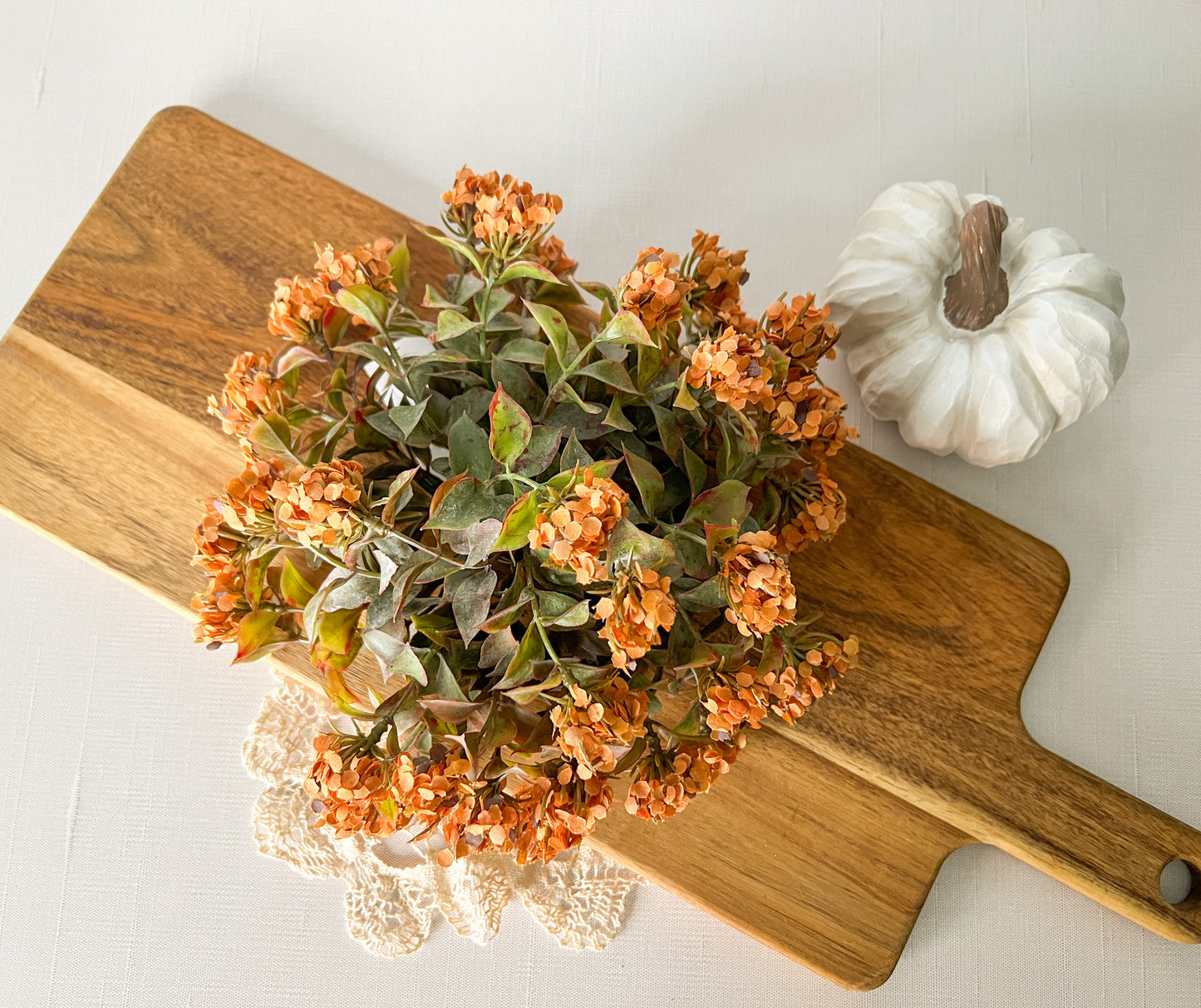 Fall Pumpkin Floral Half Sphere