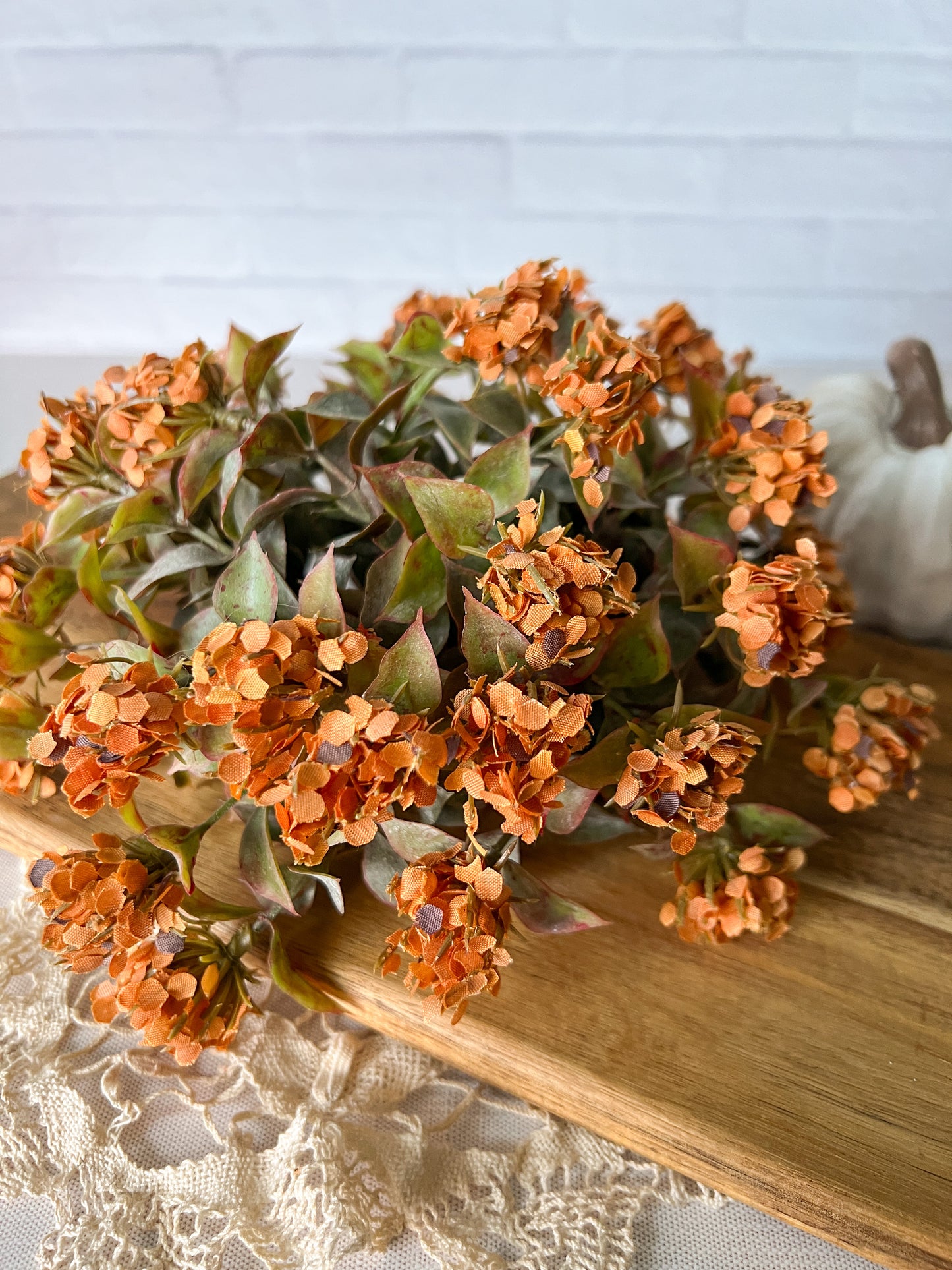 Fall Pumpkin Floral Half Sphere