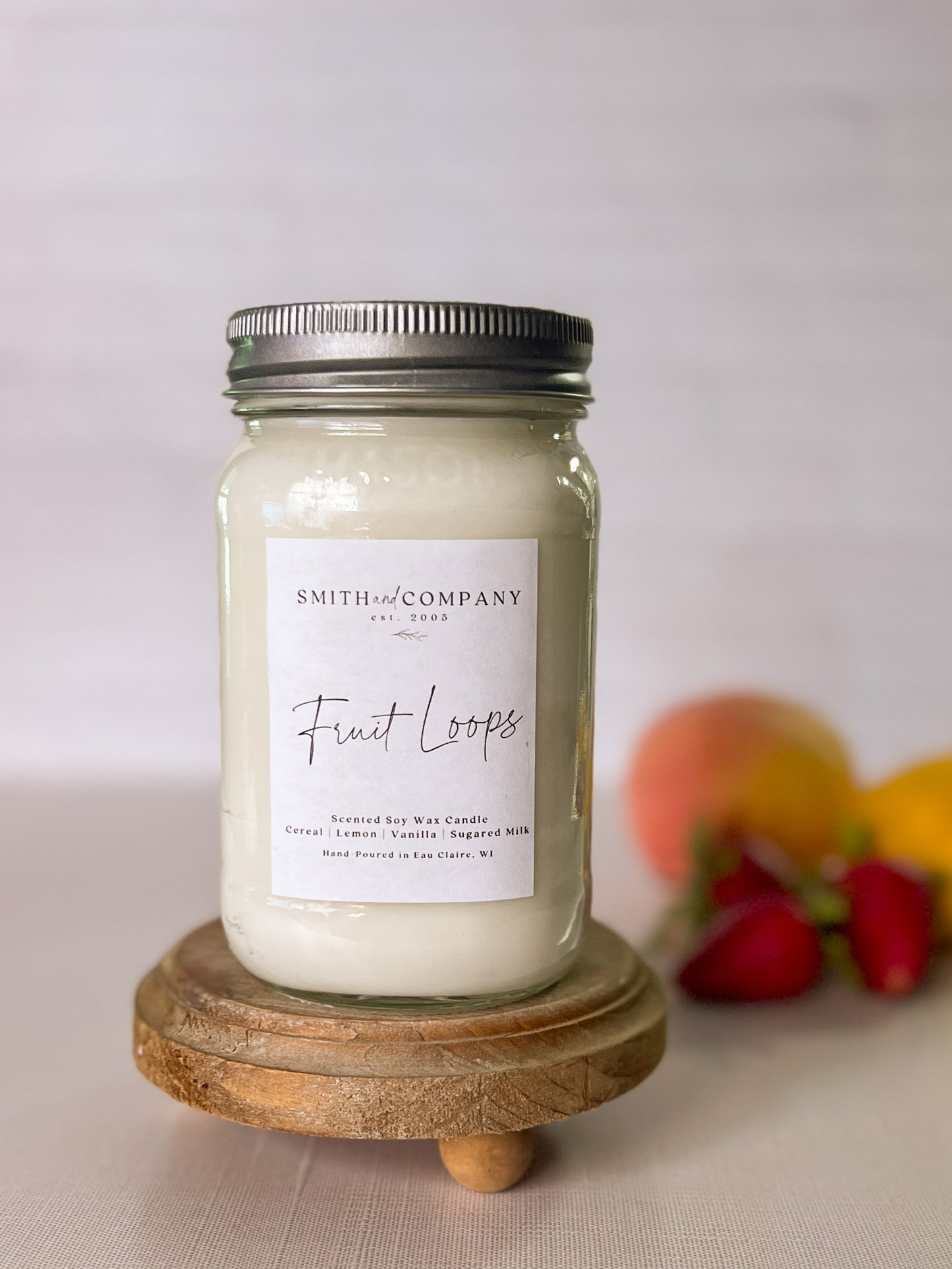 Fruit Loop Mason Jar Soy Candle 16oz