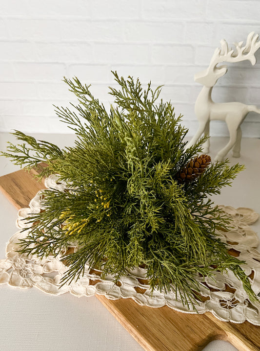 Christmas Cedar greens half sphere