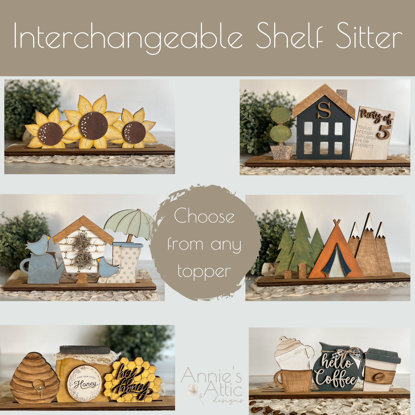 Seasonal Banner Interchangeable Shelf Sitter