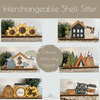 Seasonal Banner Interchangeable Shelf Sitter ( base only)