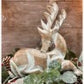 Wood Carved Resting Christmas Deer