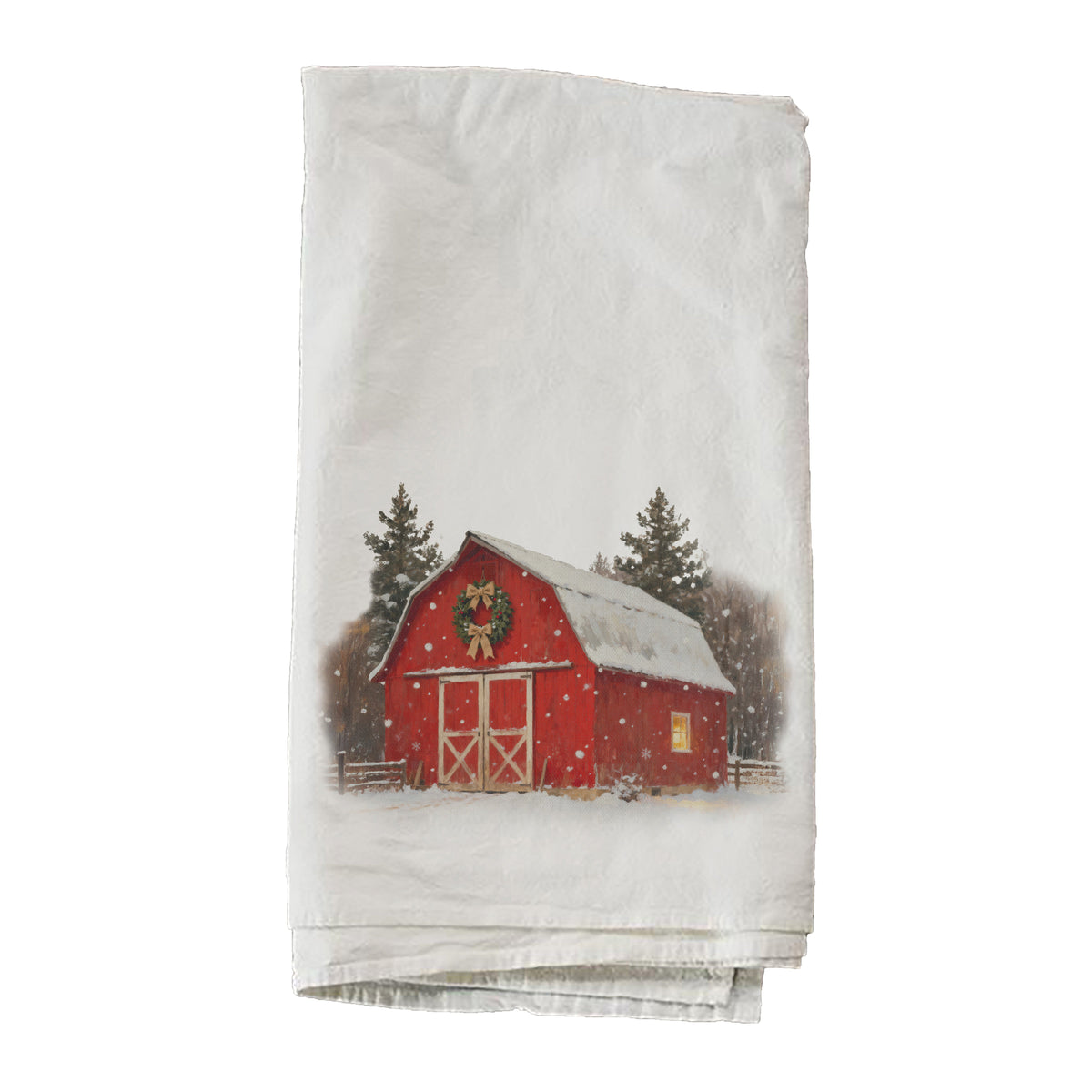 Red Holiday Barn Towel