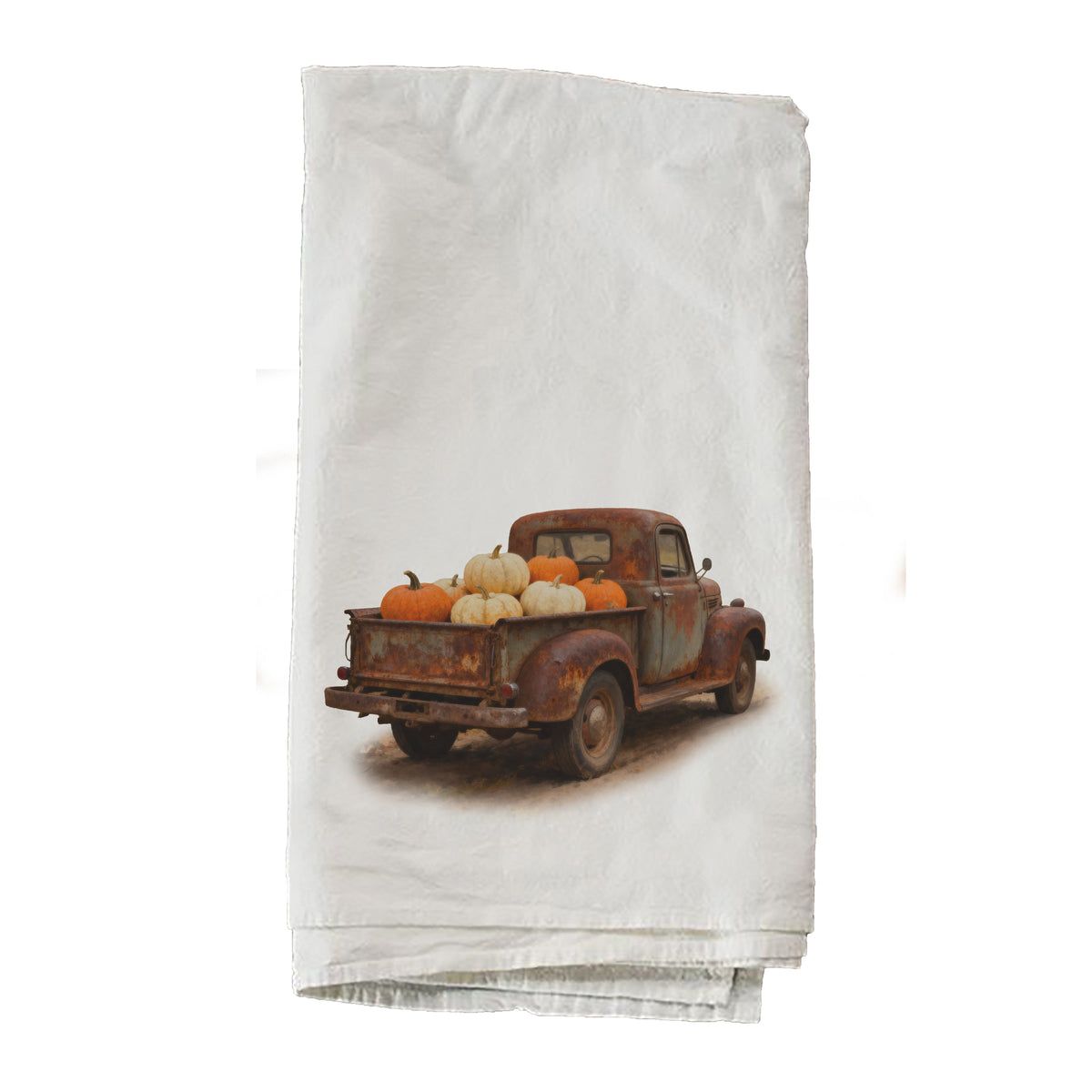 Rustic Truck With Pumpkins Towel