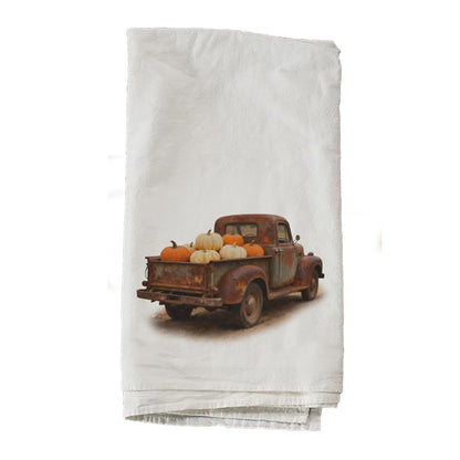 Rustic Truck With Pumpkins Towel
