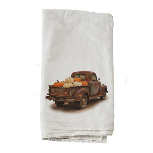 Rustic Truck With Pumpkins Towel