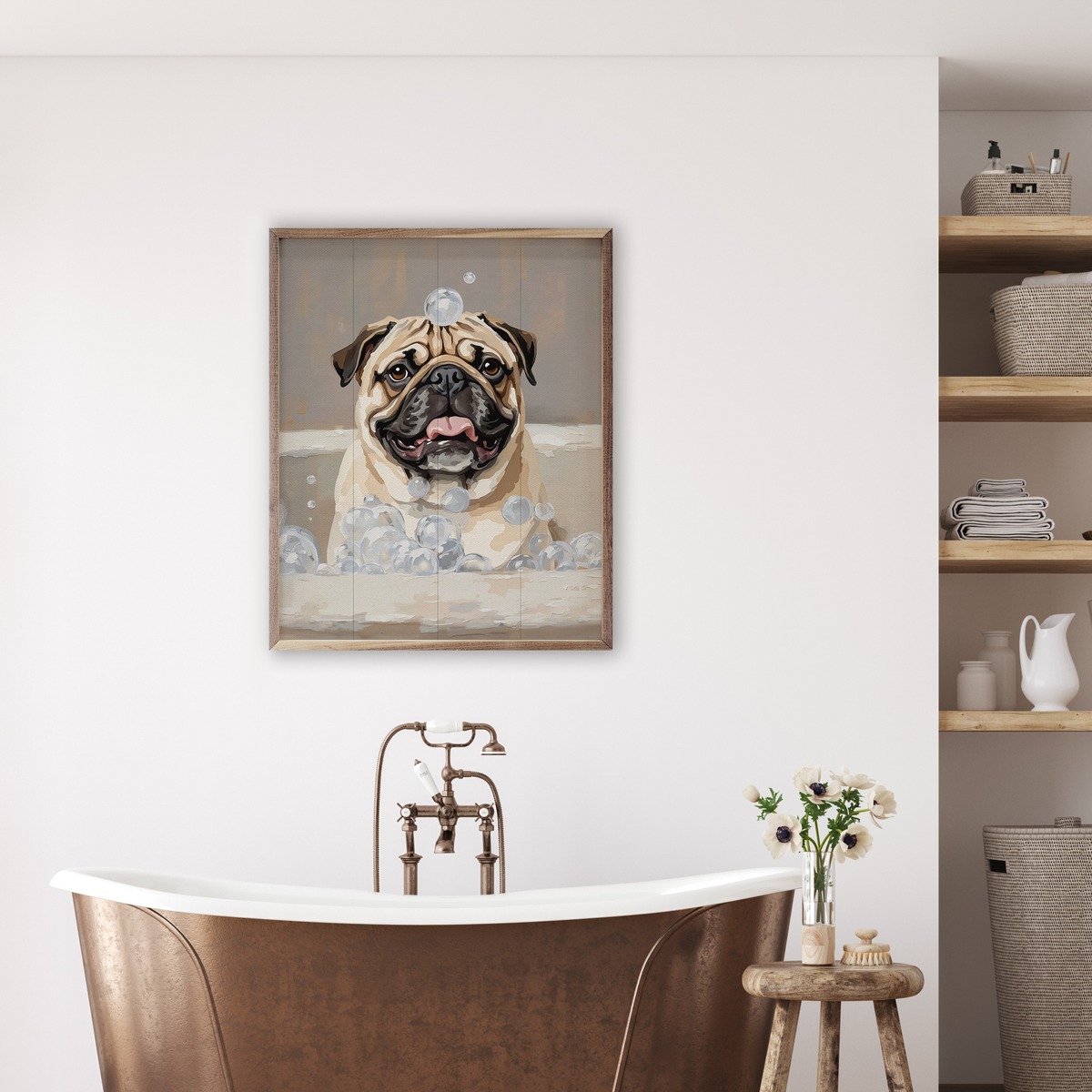Pug In A Tub