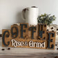 Neutral Coffee Bar 3D Rise & Grind Sign