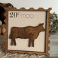 Floral Cow Postage Stamp 3D Sign