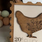 Floral Chicken Postage Stamp 3D Sign