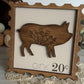 Floral Pig Postage Stamp 3D Sign