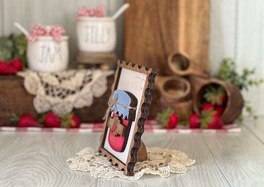Strawberry Jam Vintage Postage Stamp 3D Wood Sign