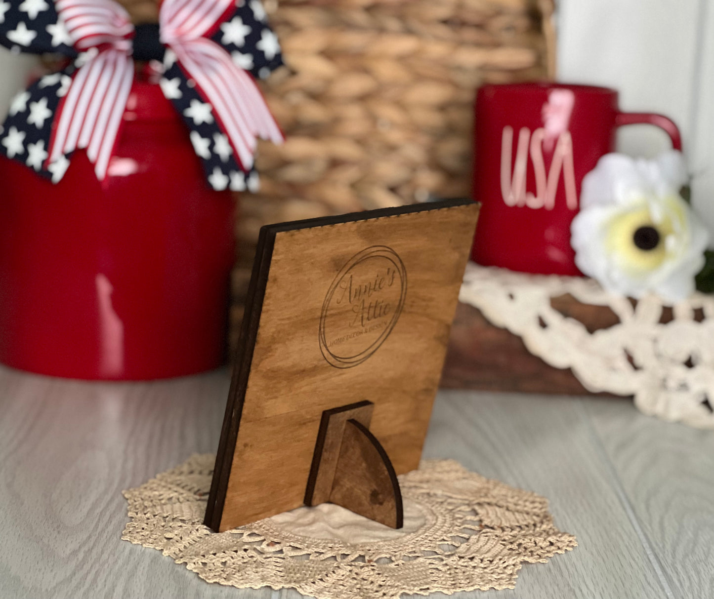 Stars & Stripes 3D Flag Wood Sign