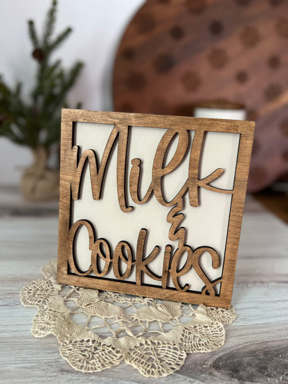 Santa’s Milk & Cookies 3D wood sign