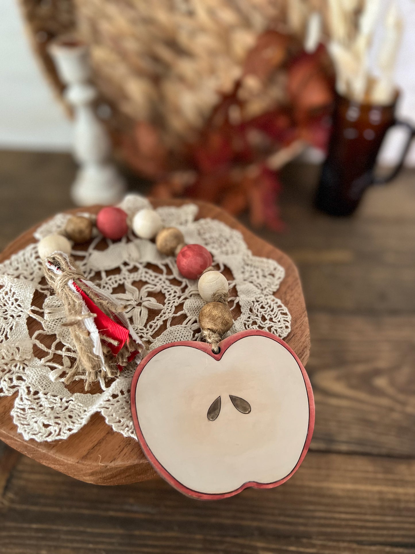 Apple Wood Bead Garland