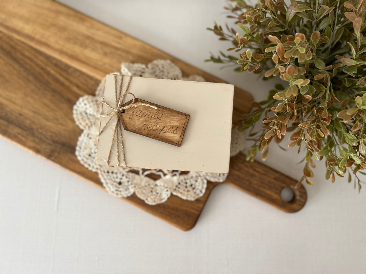 Personalized Family Recipe Mini Wooden Book Stack