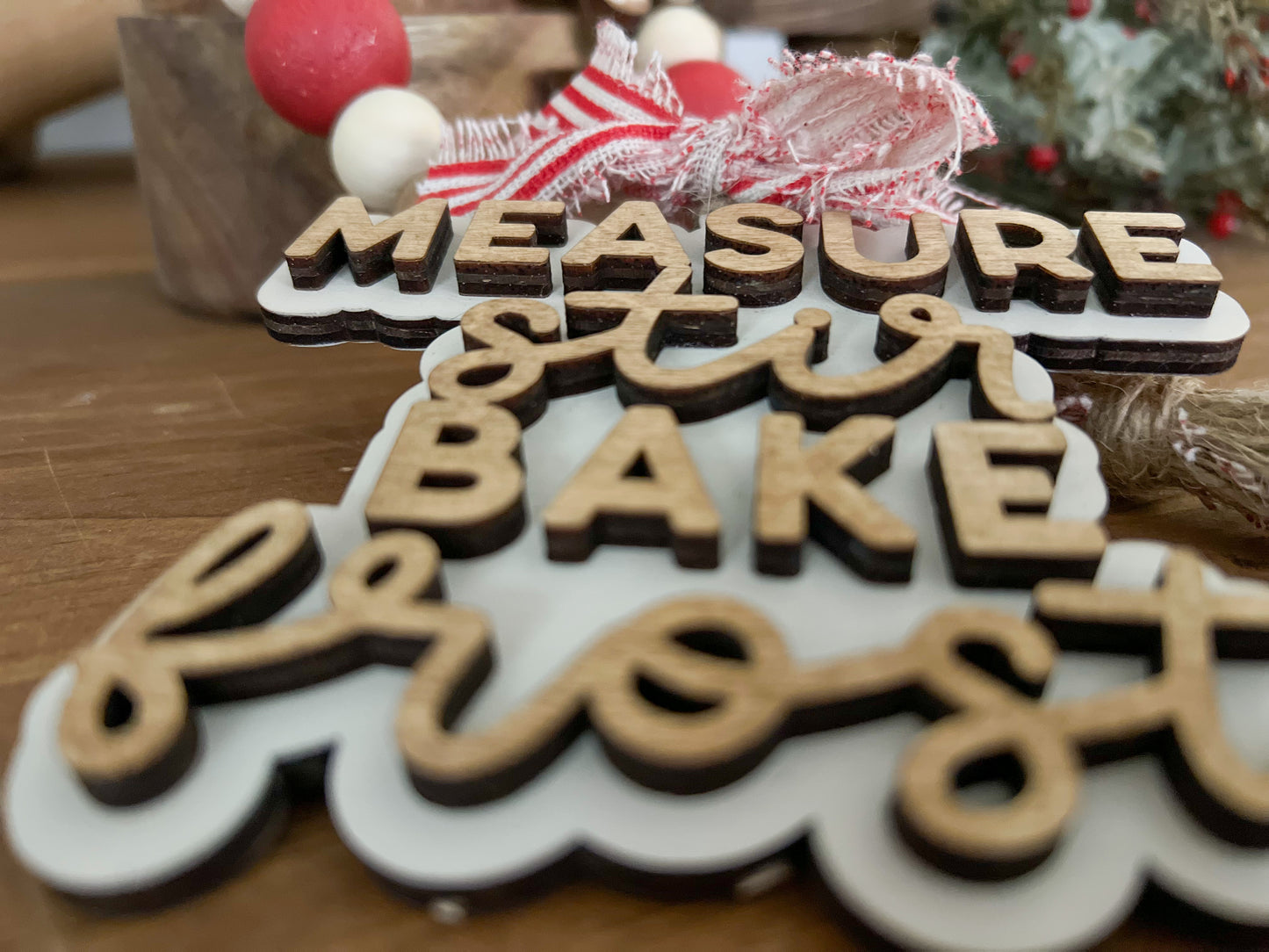 Gingerbread Christmas Bakery wood bead garland