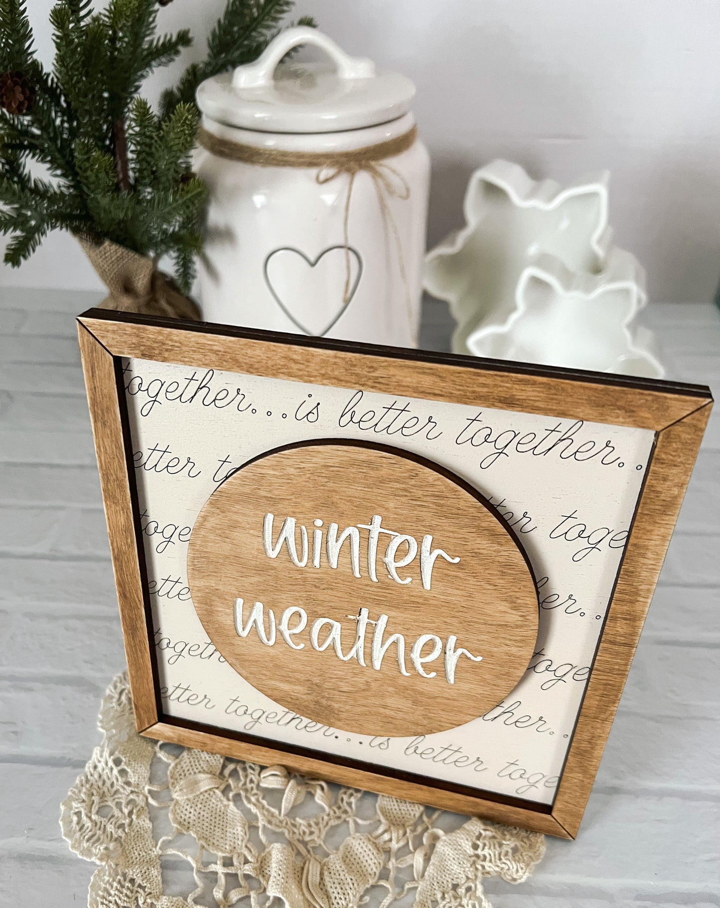 Winter Weather Neutral 3D Wood Sign