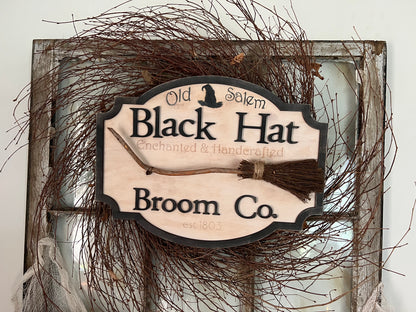 Black Hat Co. Halloween large wall 3D wood Sign