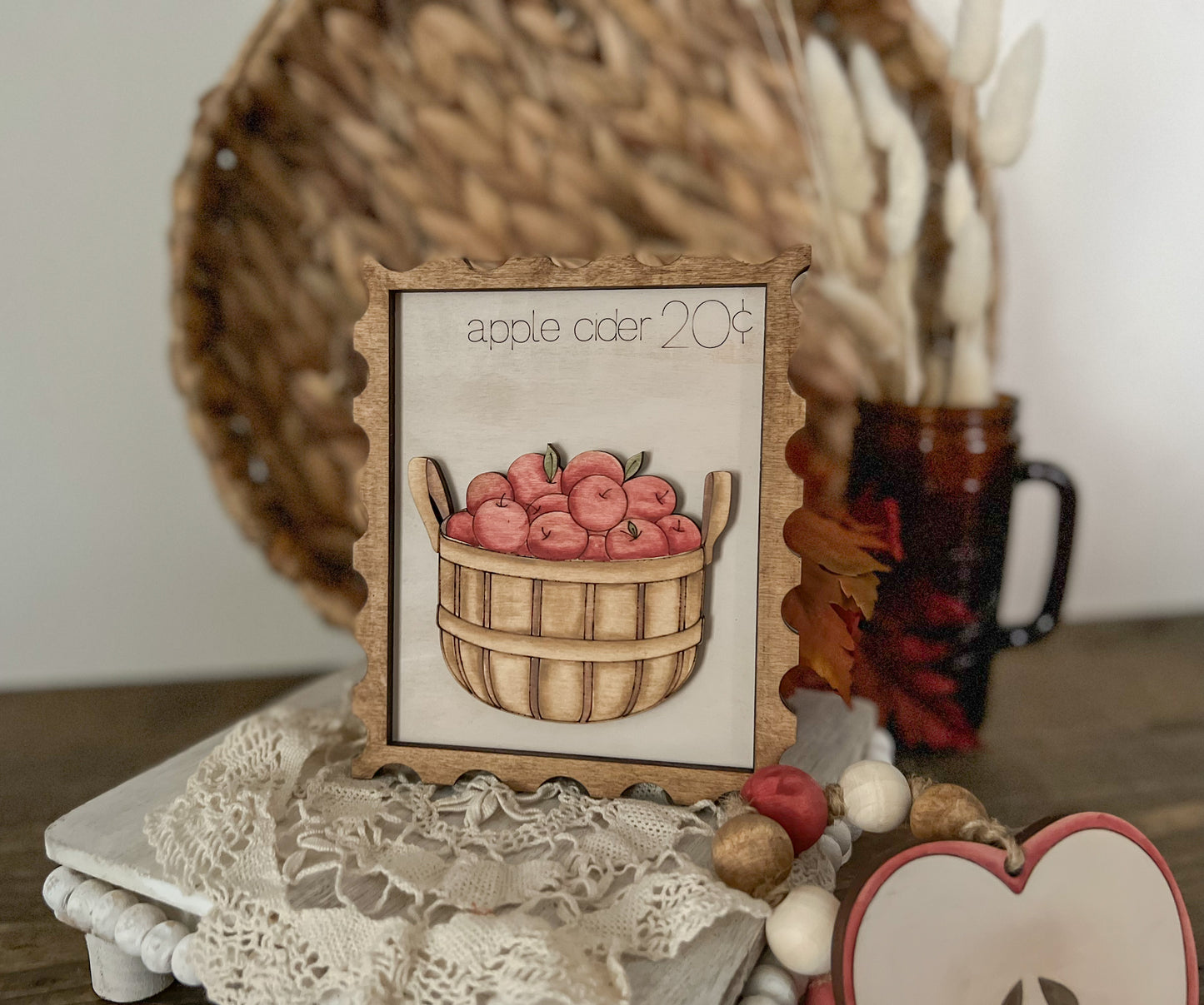 Apple Cider Postage Stamp 3D Sign