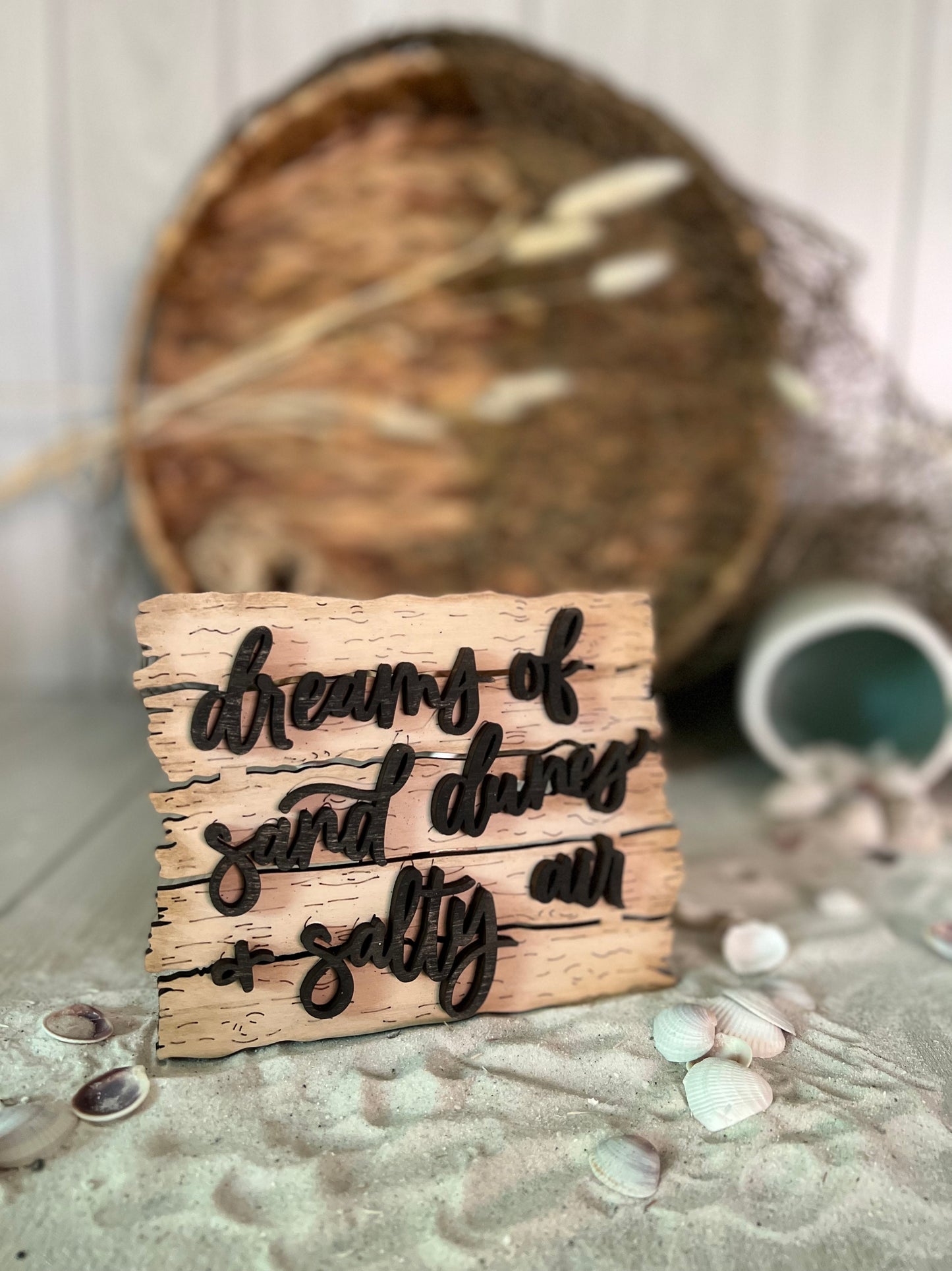 Sand dunes Beach driftwood Wood 3D sign