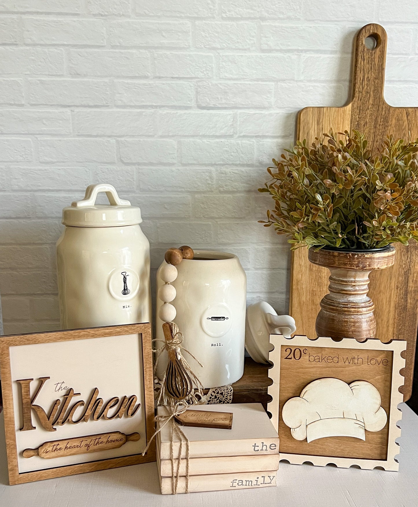 Neutral Kitchen wood 3D sign