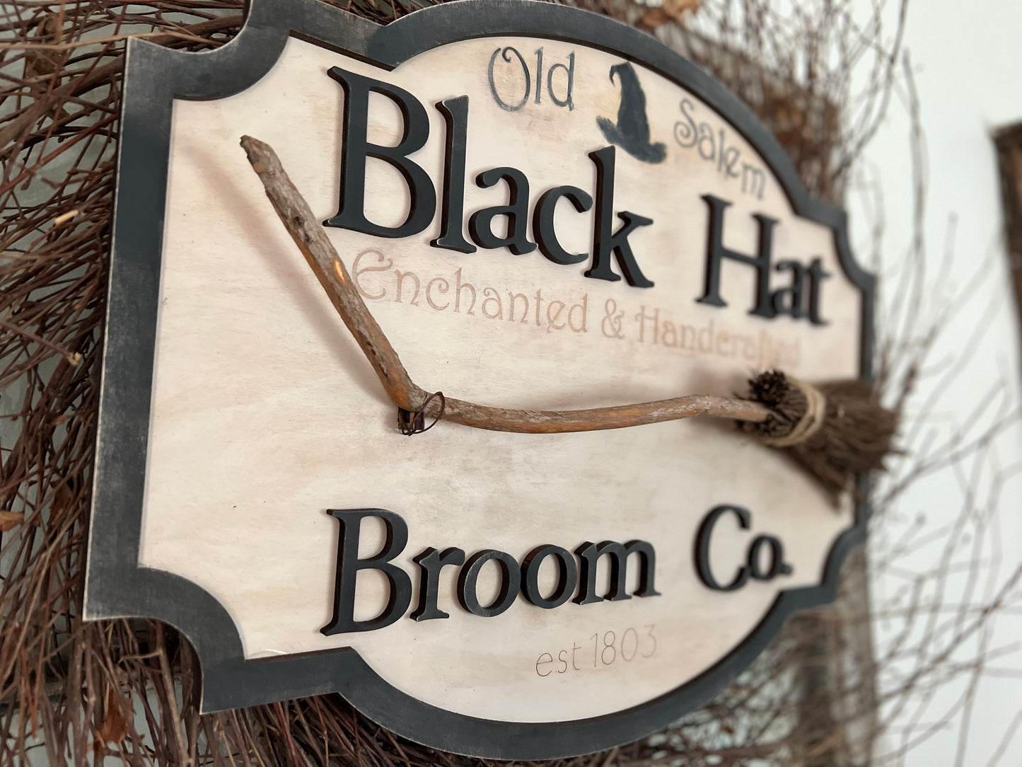 Black Hat Co. Halloween large wall 3D wood Sign