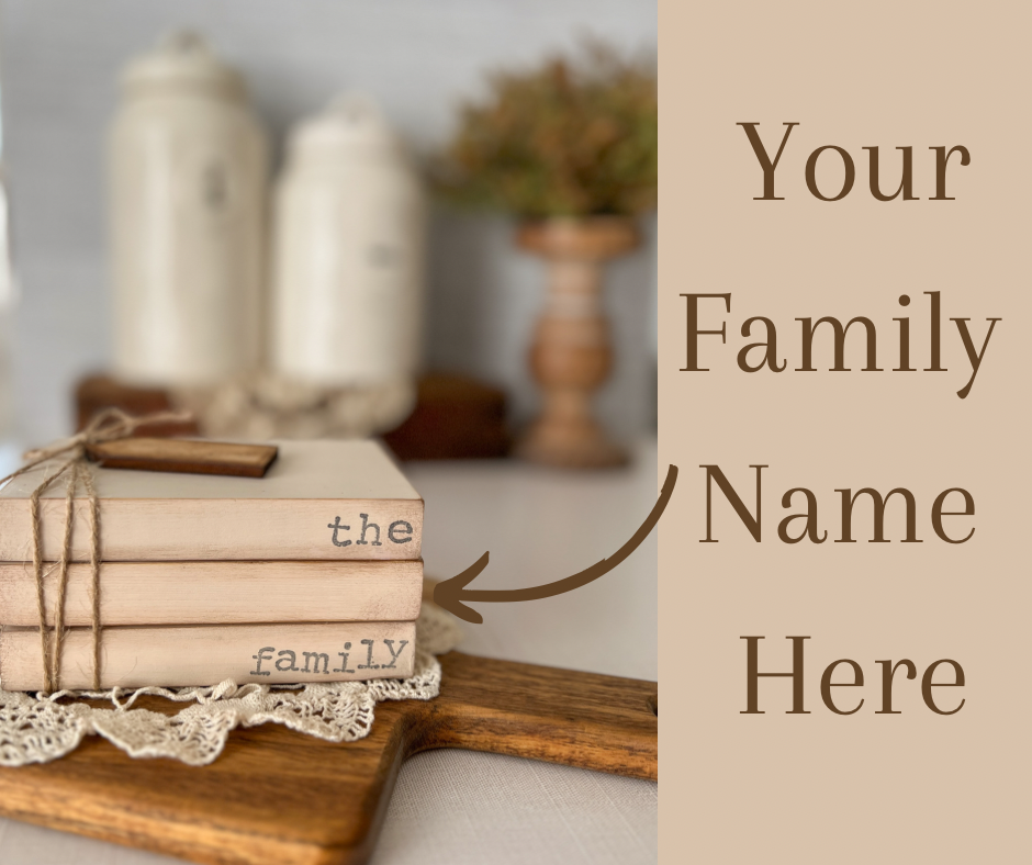 Personalized Family Recipe Mini Wooden Book Stack