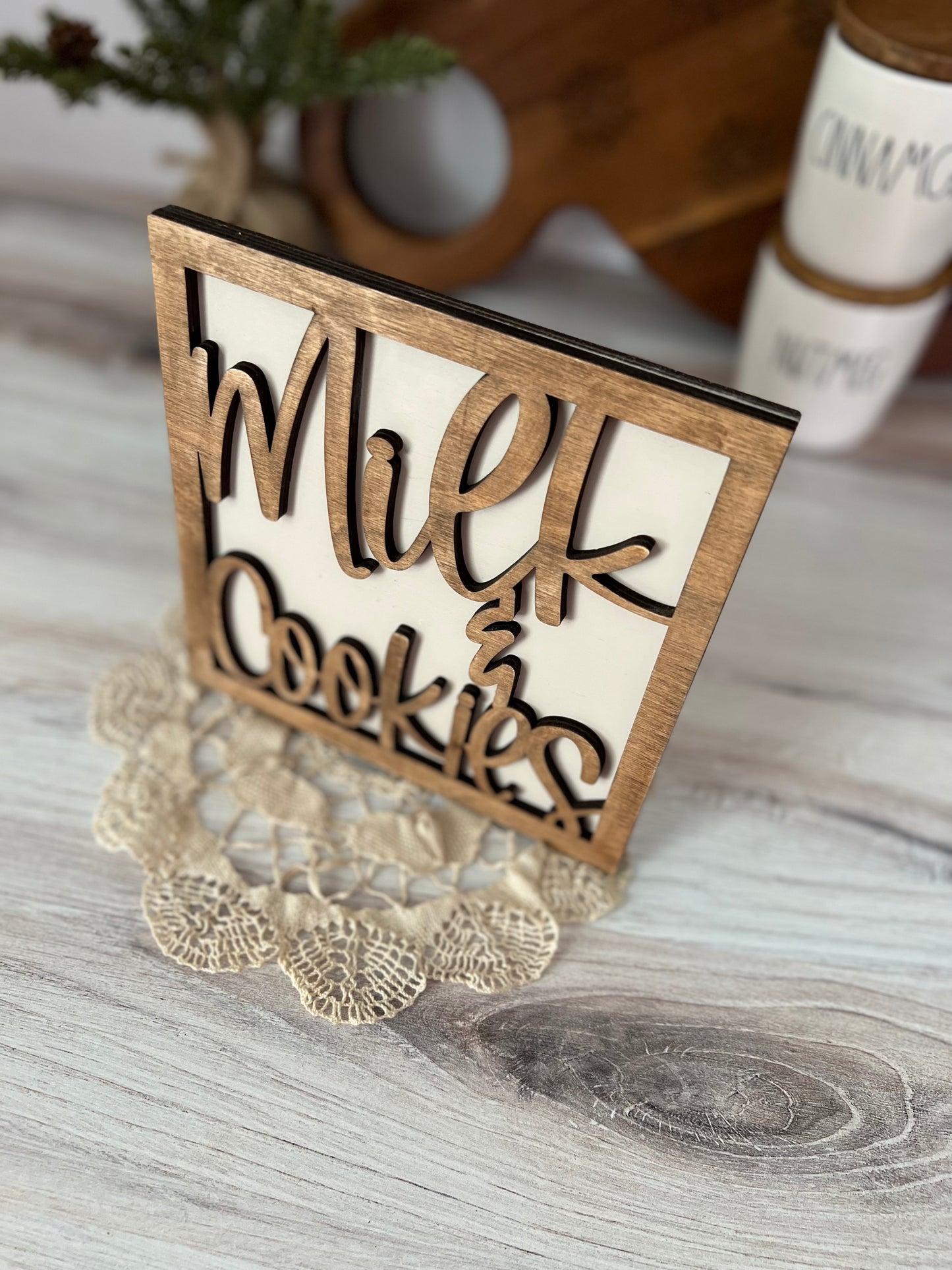 Santa’s Milk & Cookies 3D wood sign