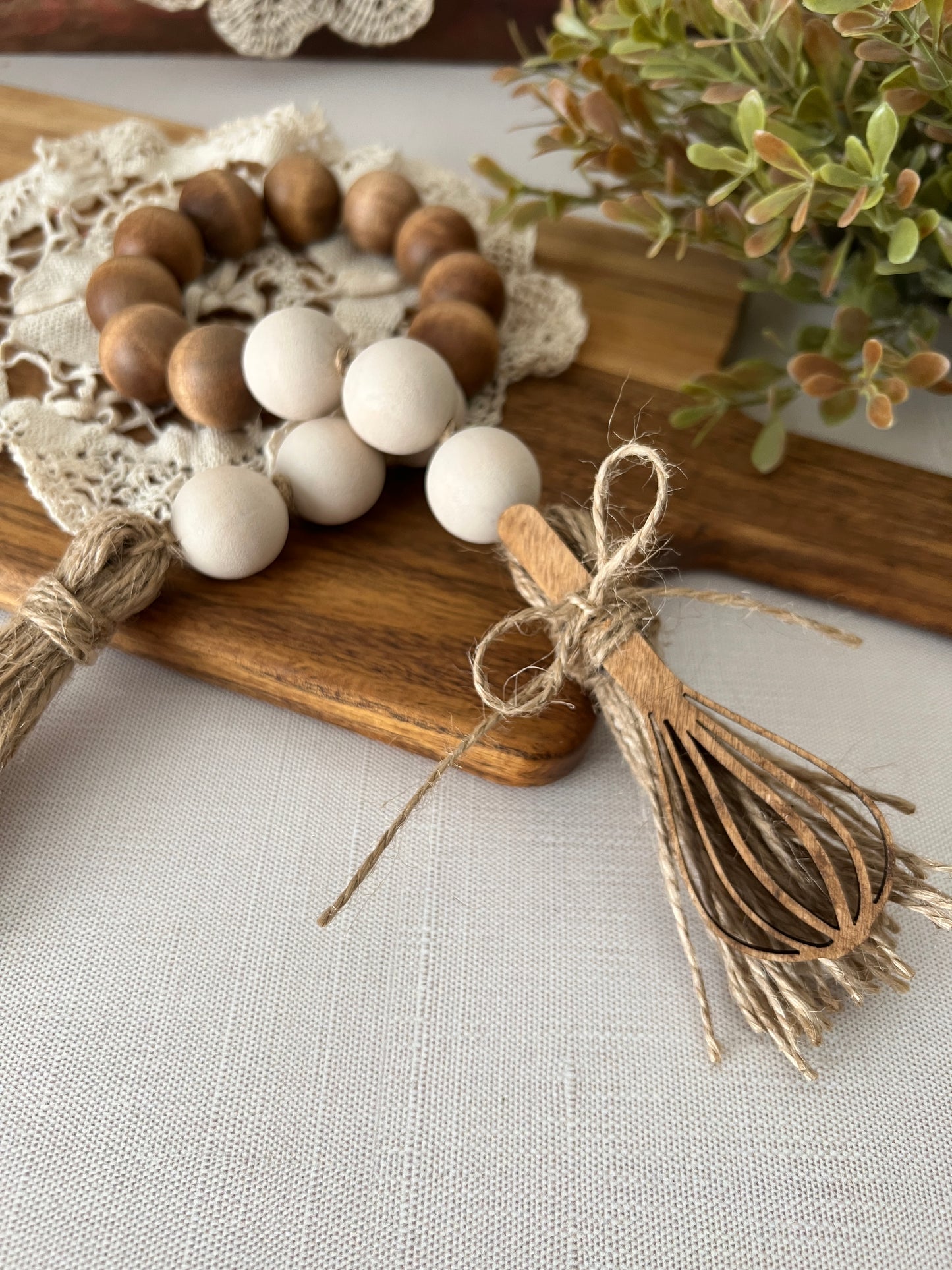 Kitchen Wood Bead Garland